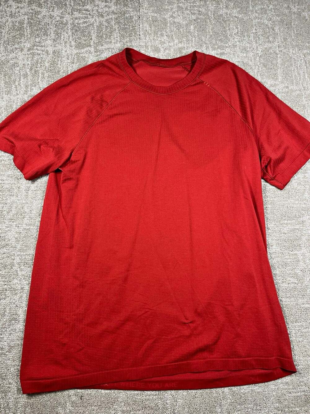Lululemon Metal Tech Active Short Sleeve Red Running Work Out Shirt XL